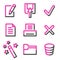 Document 2 web icons, pink contour series