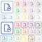 Document accepted color outlined flat icons