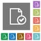 Document accepted square flat icons