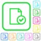 Document accepted vivid colored flat icons icons