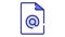 Document attachment email file single isolated icon with dash or dashed line style