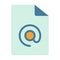 Document attachment email file single isolated icon with flat style