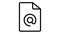 Document attachment email file single isolated icon with outline style