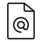 Document attachment email file single isolated icon with outline style