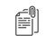 Document attachment line icon. File with paper clip sign. Vector