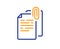 Document attachment line icon. File with paper clip sign. Vector
