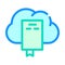 Document cloud storage color icon vector illustration