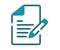 Document create write single isolated icon with solid line and dash style