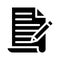 Document edit glyph vector icon