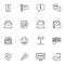 Document edit line icons set