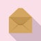 Document envelope icon flat vector. Information mail