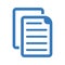 Document  file  copy-paste icon. Blue color vector