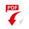 document file format with arrow download isolated icon