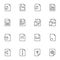 Document files line icons set