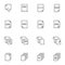 Document files line icons set