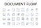 Document flow line icons collection. Workflow management, Information stream, Business process, Task sequence, Process