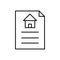 Document with house outline icon. Property line documents.