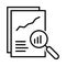 Document icon business finance, audit vector, growth chart, increase graph report symbol
