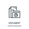 document icon vector from corparate management collection. Thin line document outline icon vector illustration. Linear symbol for