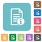 Document info square flat icons