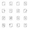 Document line icons set