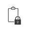 Document lock flat icon. File format icon.