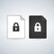 Document Lock Icon Vector. Cyber Data Security Illustration. Sheet Of Paper Lock Logo. Computing Digital Information Secure Symbol