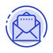 Document, Mail Blue Dotted Line Line Icon