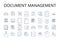 Document management line icons collection. Record keeping, File organization, Data handling, Information storage, Paper