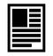 Document, note, book, publication page symbol, icon. Layout of a