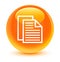 Document pages icon glassy orange round button