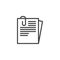 Document paper clip line icon