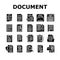 document paper file business page icons set vector