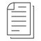 Document paper line icon. Sheet of paper for business. File symbol.