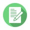 Document with pen, form flat icon