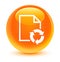 Document process icon glassy orange round button