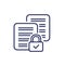document protection line icon, data security