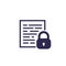document protection, security icon on white
