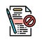 document reject color icon vector illustration