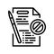 document reject line icon vector illustration