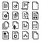 Document Report Related Icons Set on White Background. Vector