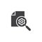 Document search gear vector icon