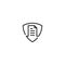 Document secure, data protect, shield paper icon