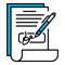 Document signature icon, outline style