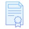 Document with stamp flat icon. Contract blue icons in trendy flat style. Agreement paper gradient style design, designed