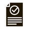 Document Text File With Approved Mark glyph icon