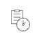 Document, time, clock icon. Simple line, outline vector of icons for ui and ux, website or mobile application