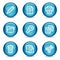 Document web icons, blue glossy sphere series