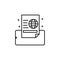 Document world phone icon. Simple line, outline vector of mobile payment icons for ui and ux, website or mobile application