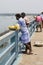 Documentary editoral. RAMESWARAM, RAMESHWARAM, TAMIL NADU, INDIA - March circa, 2018. Unidentified local people saling street food